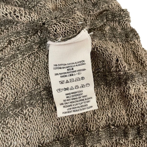 Free People Shadow Stripe Snap Button Duster Cardigan Taupe Beige Large - Picture 10 of 12